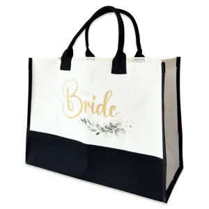 3pc Bride Gifts Set Canvas Tote Bag Slippers and Bracelet
