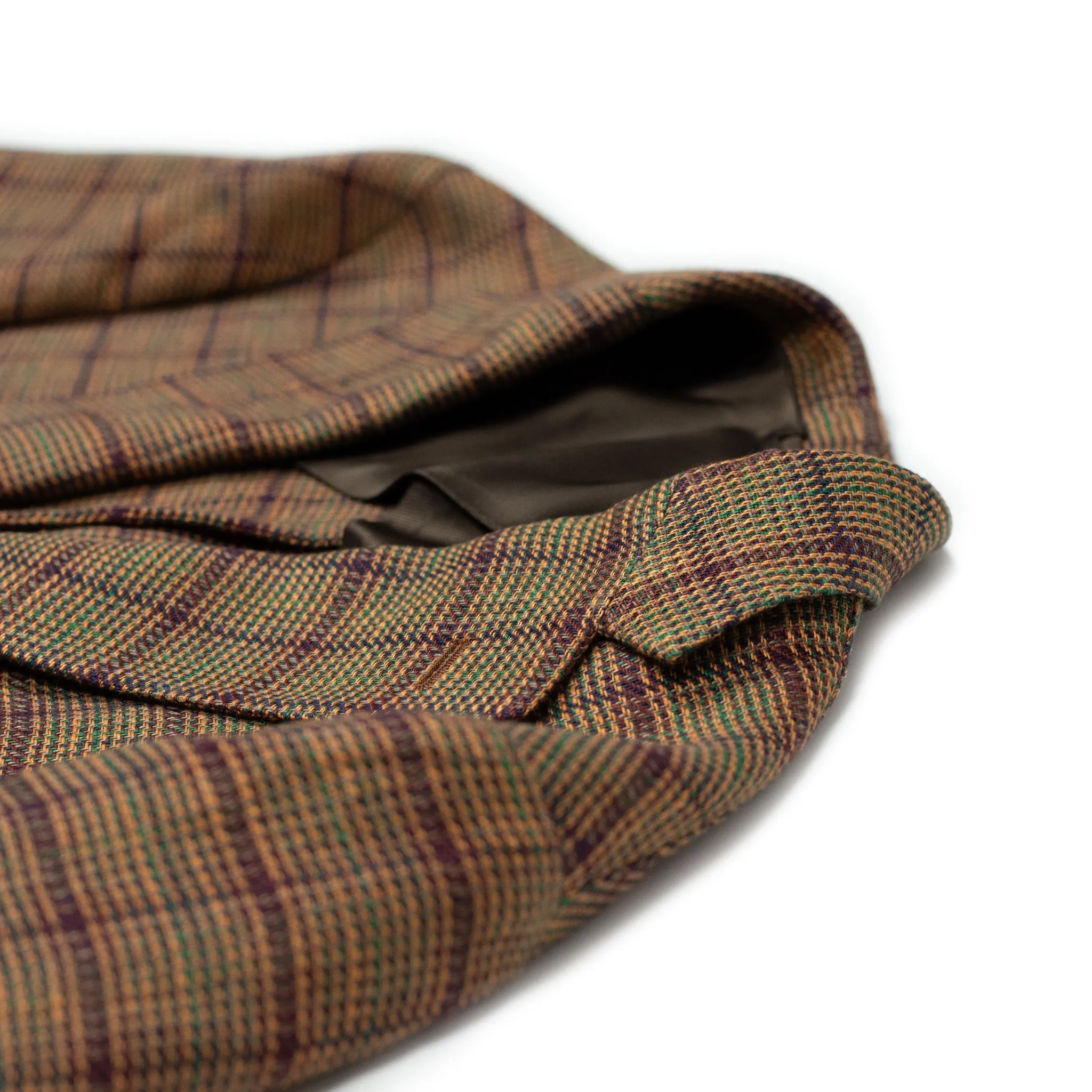 AAnzo unstructured sport coat in copper and rust plaid linen