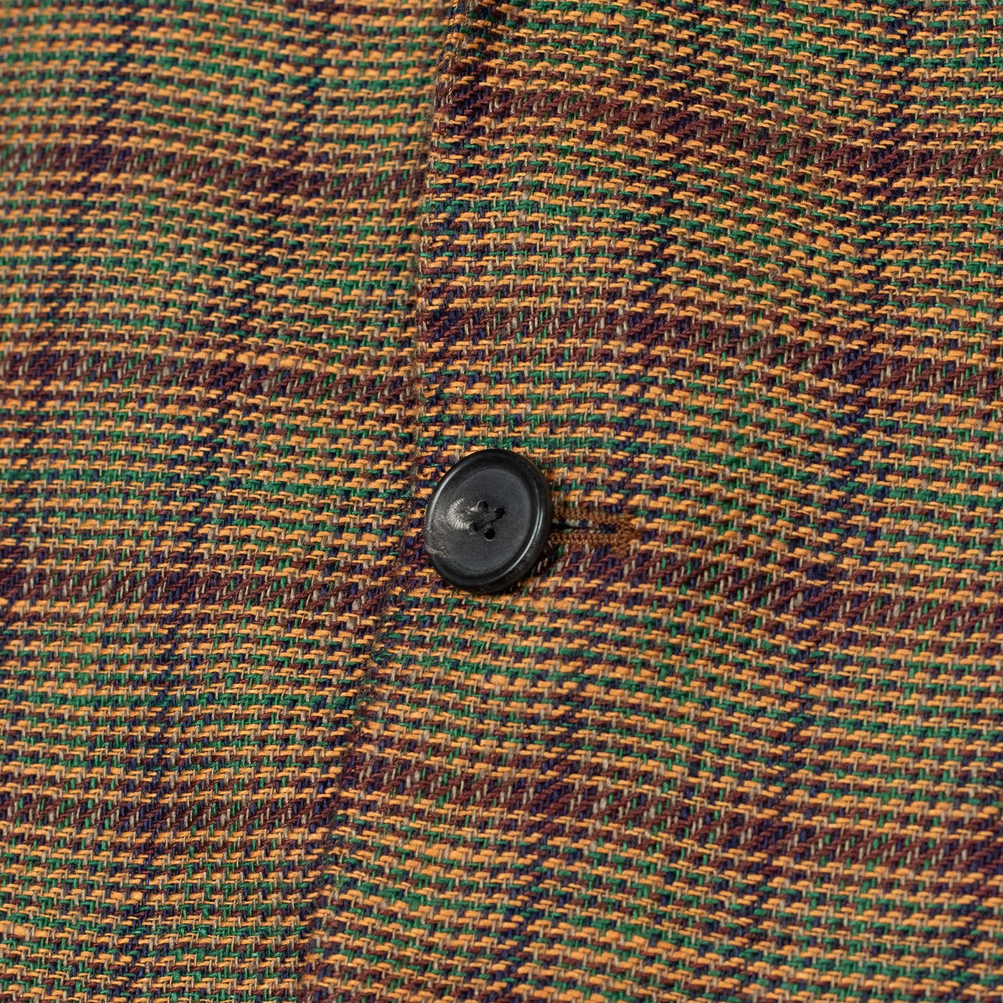 AAnzo unstructured sport coat in copper and rust plaid linen