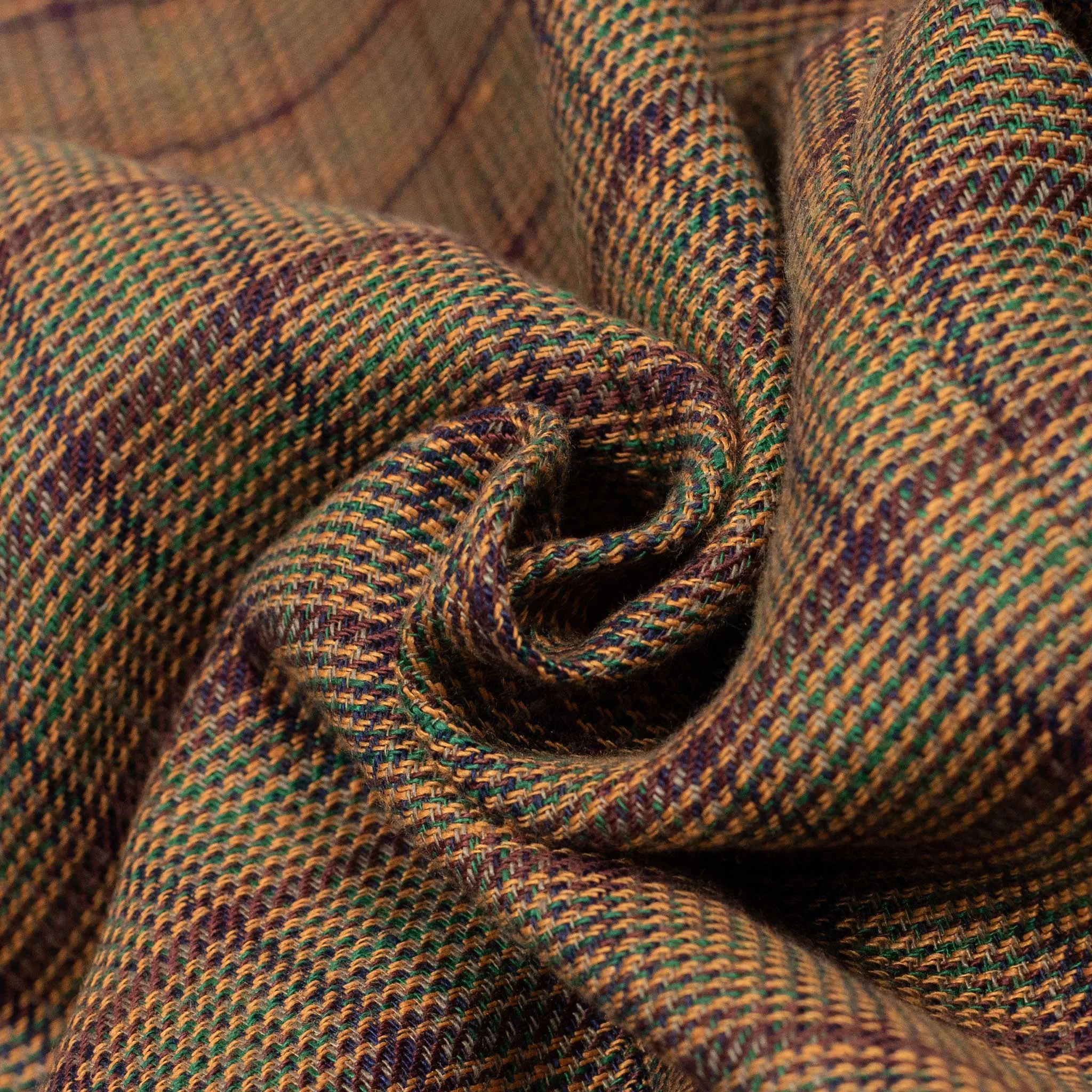 AAnzo unstructured sport coat in copper and rust plaid linen