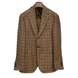 AAnzo unstructured sport coat in copper and rust plaid linen