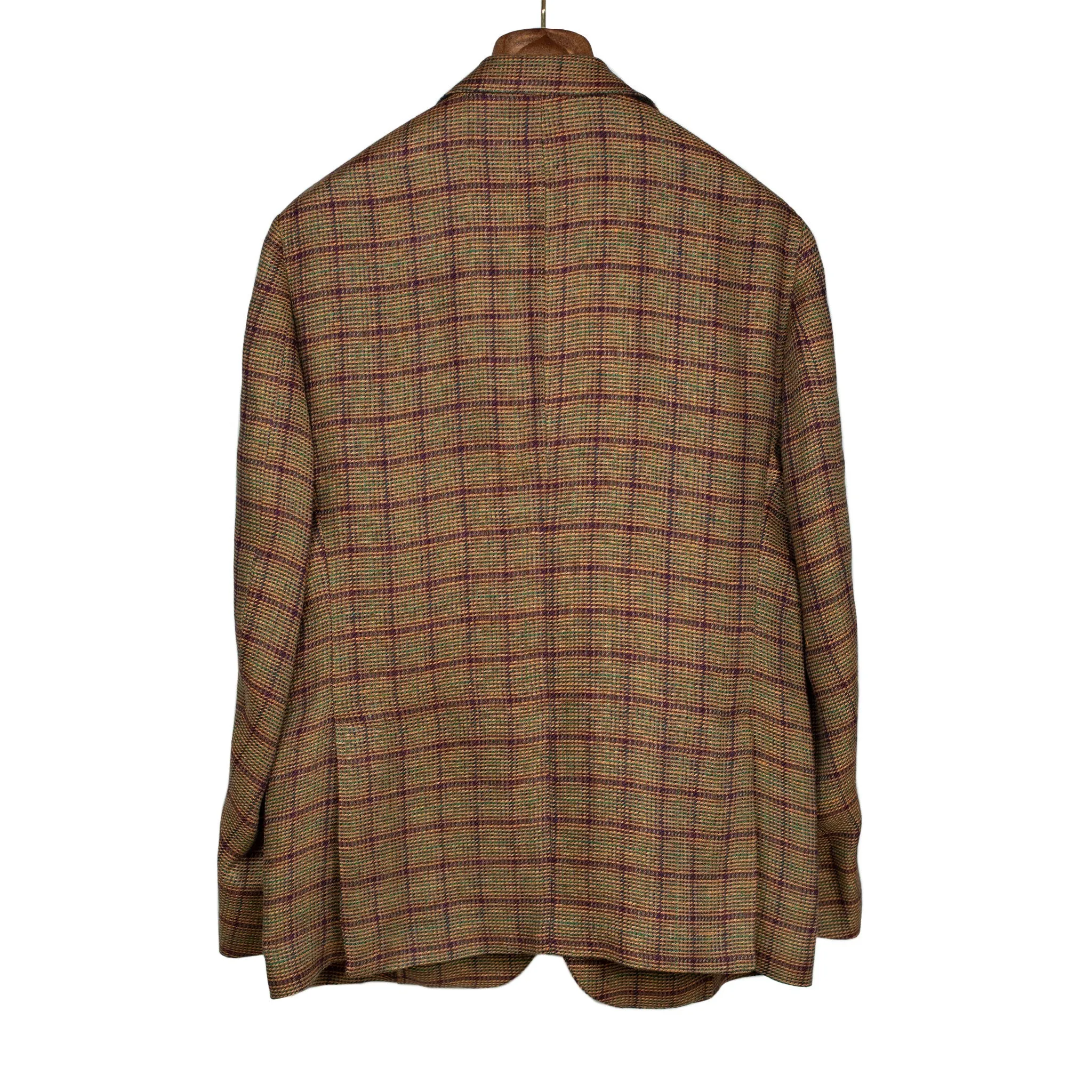 AAnzo unstructured sport coat in copper and rust plaid linen