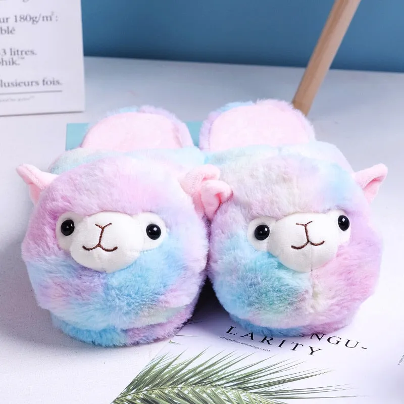 Alpaca Fluffy Home Slippers