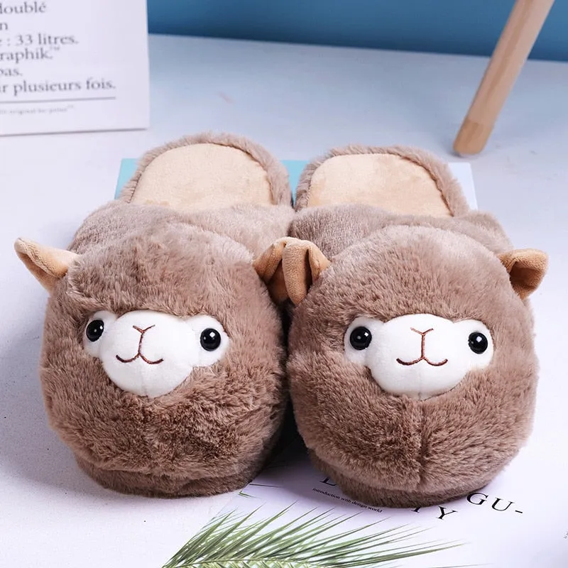 Alpaca Fluffy Home Slippers