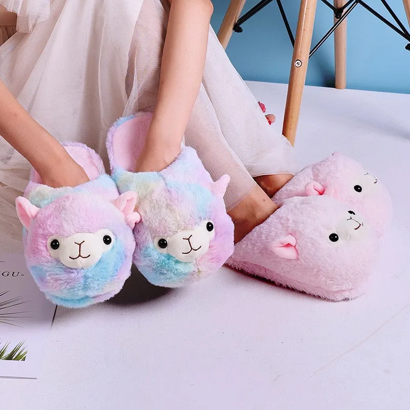 Alpaca Fluffy Home Slippers
