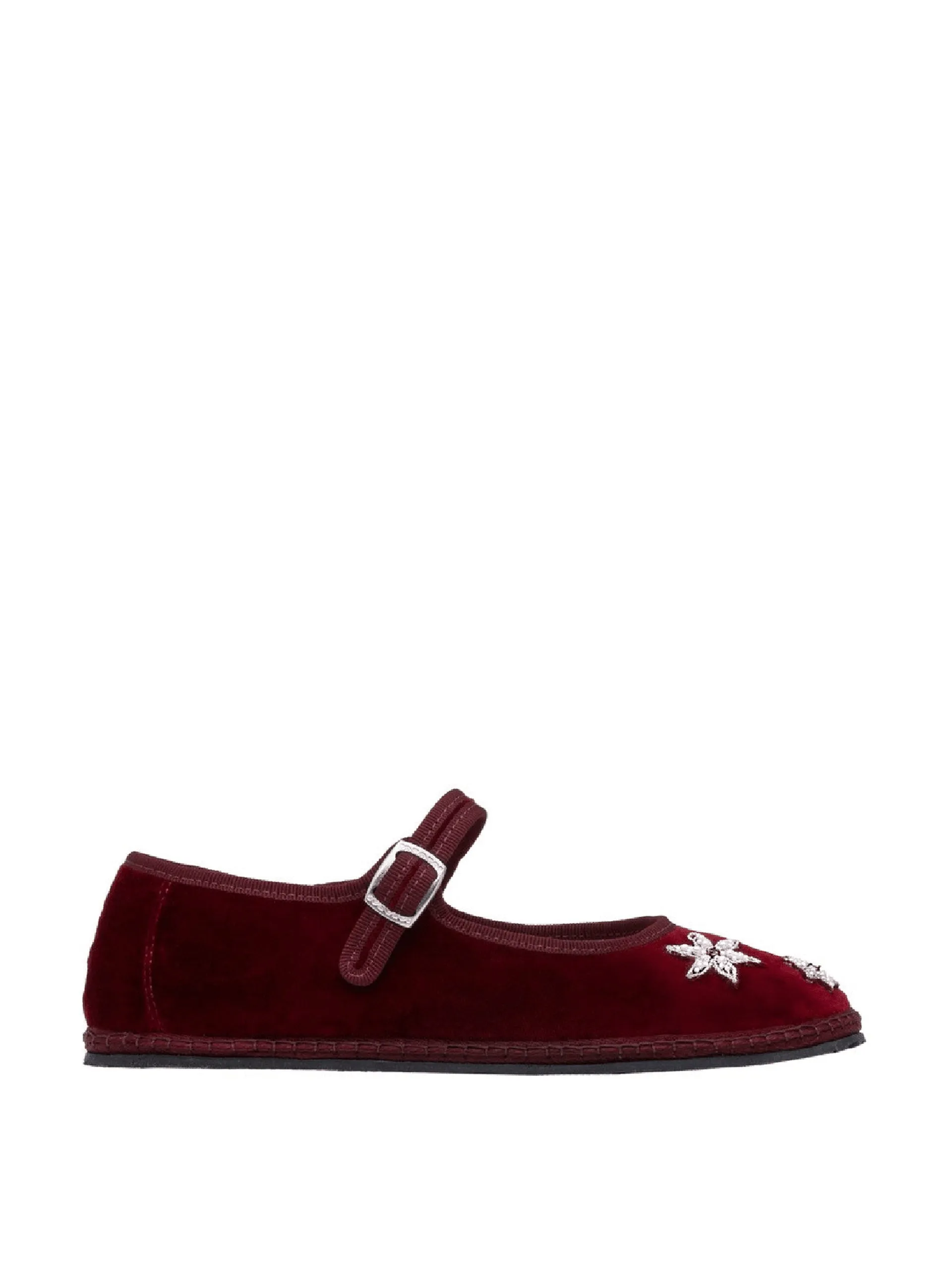 Bordeaux stars embroidery Jinx Mary Jane slippers