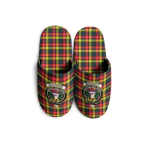Buchanan Modern Tartan Home Slippers with Family Crest