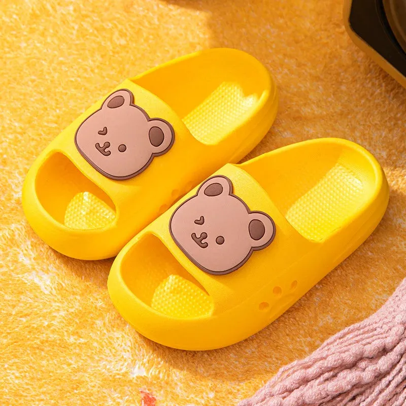 Children Slippers Summer Cartoon Bear Home Shoes For Boy Girls Soft Eva Flat Heel Slippers Beach Child Kids Baby Slides