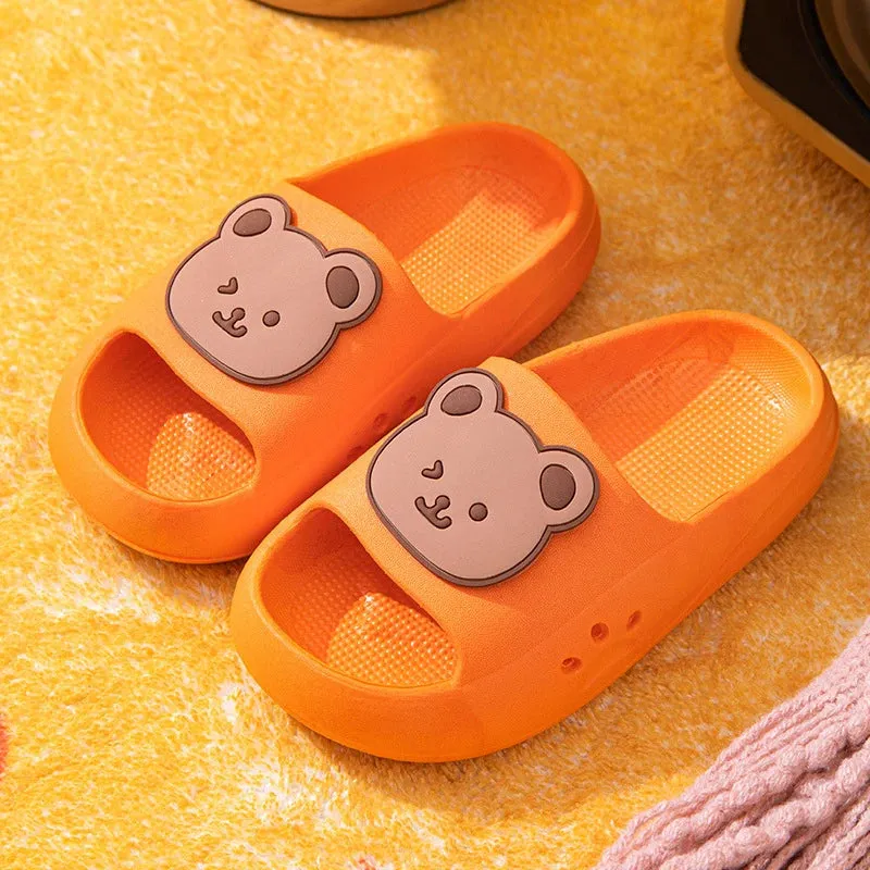 Children Slippers Summer Cartoon Bear Home Shoes For Boy Girls Soft Eva Flat Heel Slippers Beach Child Kids Baby Slides