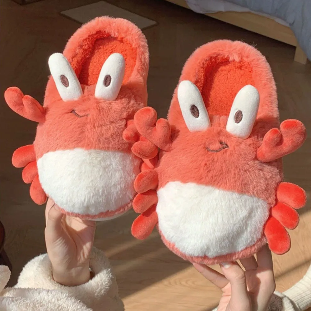 Cute Cartoon Crabs Plush Slippers