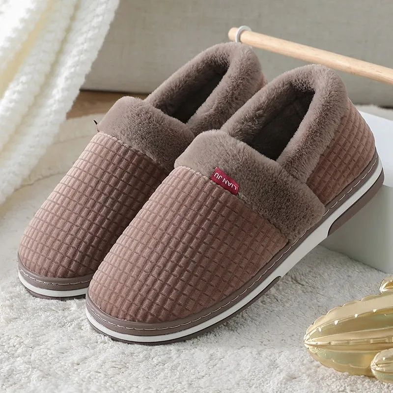 Cuzcare Men Colorful Home Fur Slippers Winter Shoes
