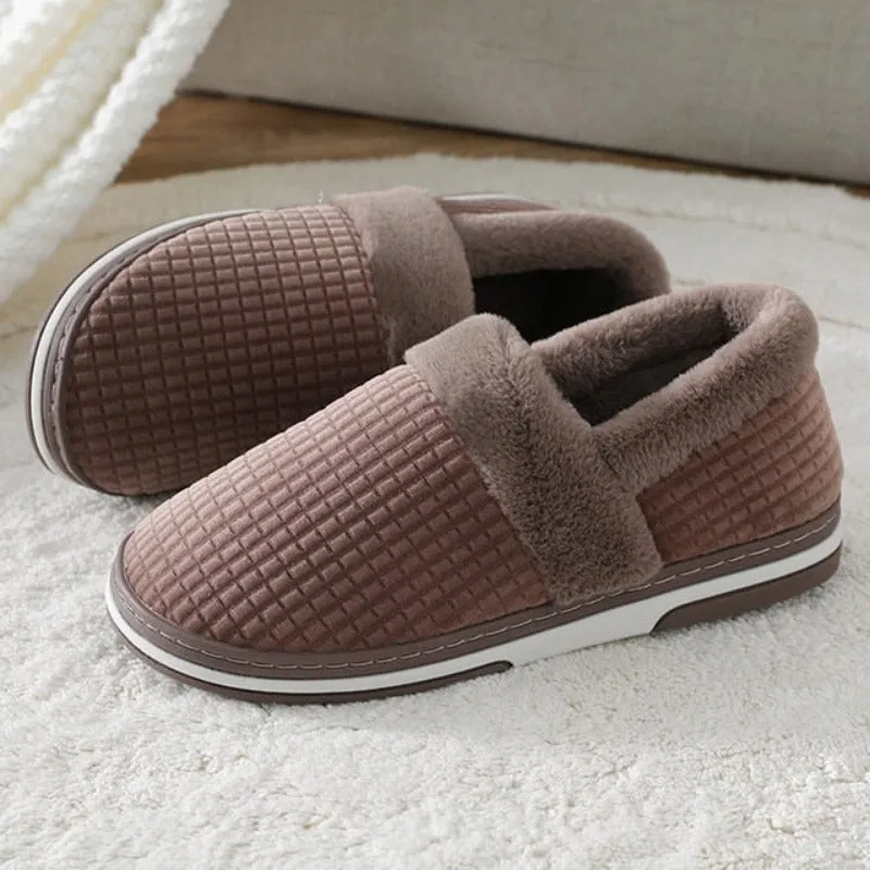 Cuzcare Men Colorful Home Fur Slippers Winter Shoes