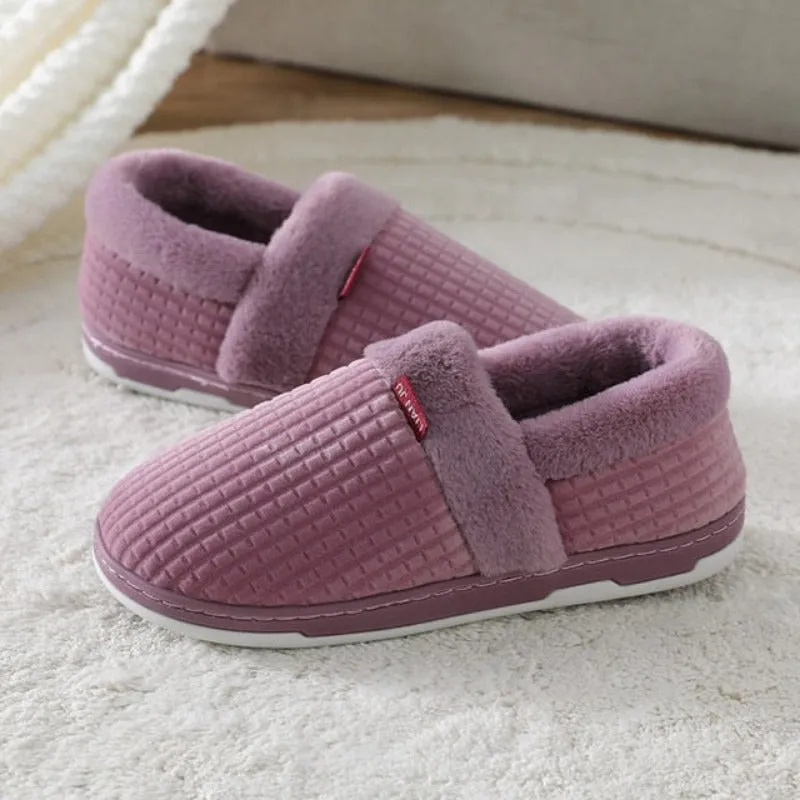 Cuzcare Men Colorful Home Fur Slippers Winter Shoes