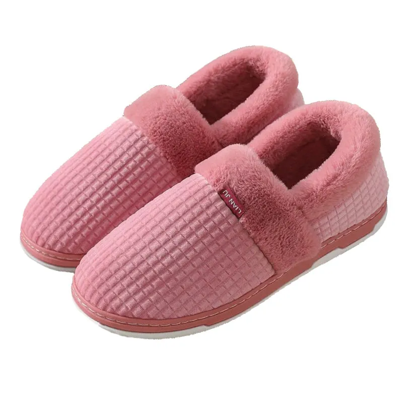 Cuzcare Men Colorful Home Fur Slippers Winter Shoes