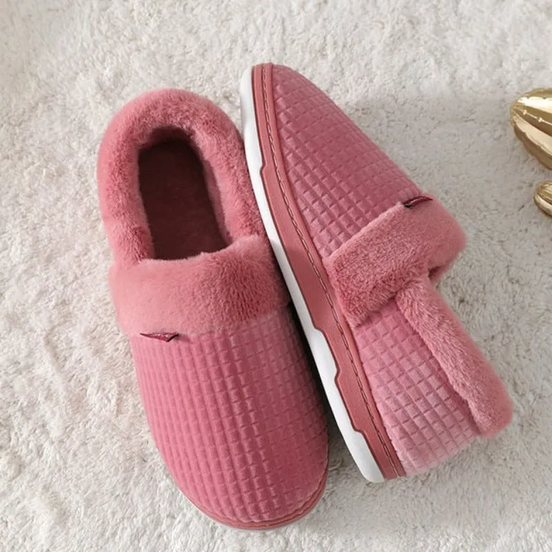 Cuzcare Men Colorful Home Fur Slippers Winter Shoes
