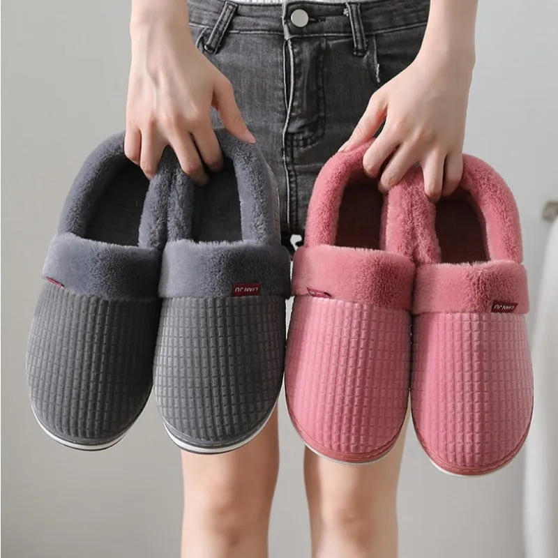 Cuzcare Men Colorful Home Fur Slippers Winter Shoes