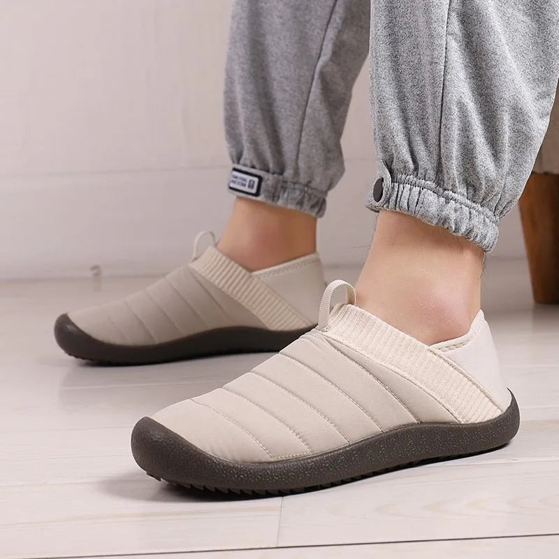 Cuzcare Men Fur Slippers Anti-slip Waterproof Indoor Slides
