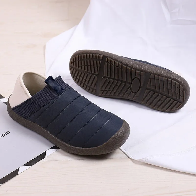 Cuzcare Men Fur Slippers Anti-slip Waterproof Indoor Slides