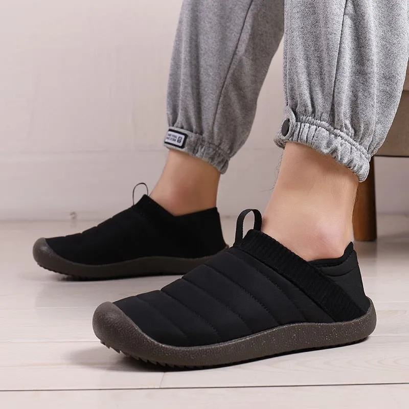 Cuzcare Men Fur Slippers Anti-slip Waterproof Indoor Slides