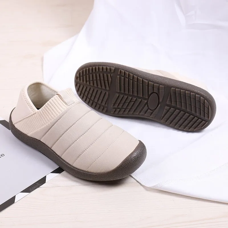 Cuzcare Men Fur Slippers Anti-slip Waterproof Indoor Slides