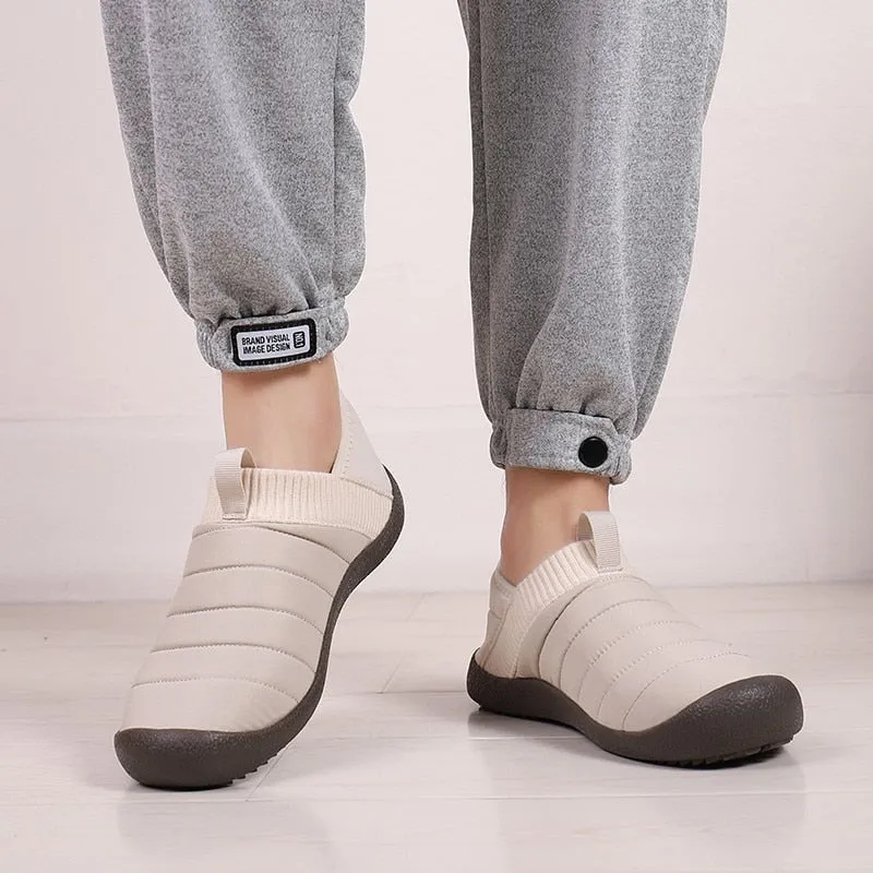 Cuzcare Men Fur Slippers Anti-slip Waterproof Indoor Slides