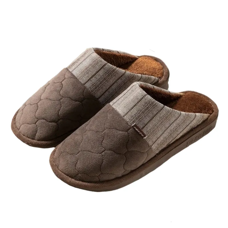 Cuzcare Men Velvet Winter Slippers Nonskid Indoor Shoes