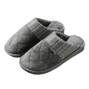 Cuzcare Men Velvet Winter Slippers Nonskid Indoor Shoes
