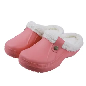 Cuzcare Plush Winter Slippers Women Heel Support Waterproof Slides