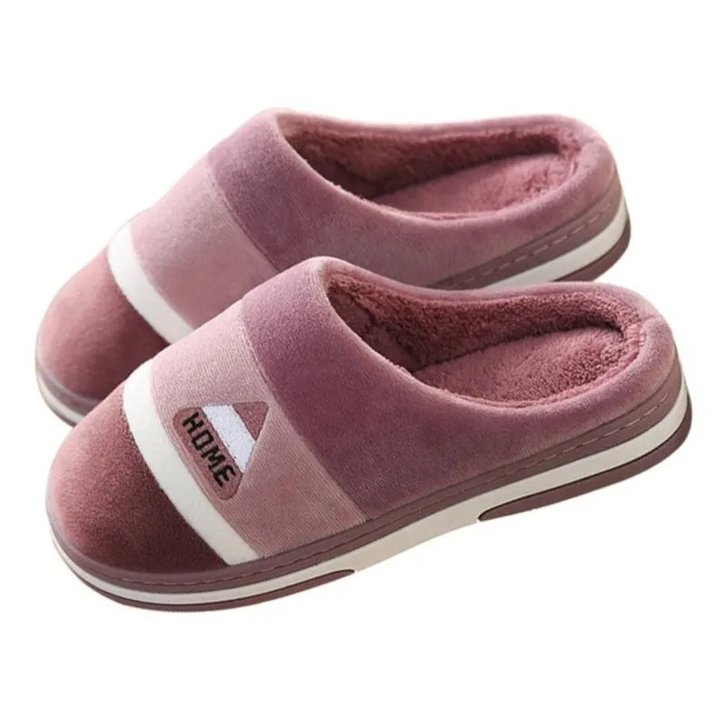 Cuzcare Velvet Fur Men Indoor Slippers Cushion Winter Shoes