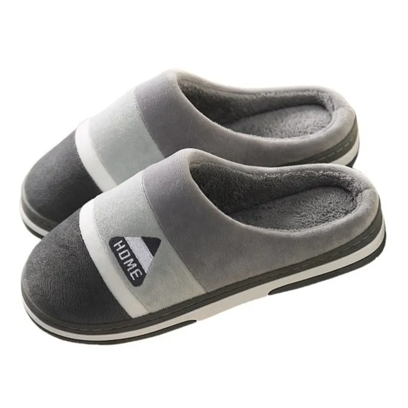 Cuzcare Velvet Fur Men Indoor Slippers Cushion Winter Shoes