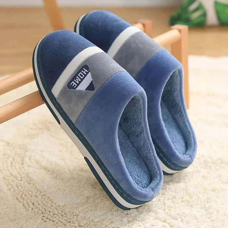 Cuzcare Velvet Fur Men Indoor Slippers Cushion Winter Shoes