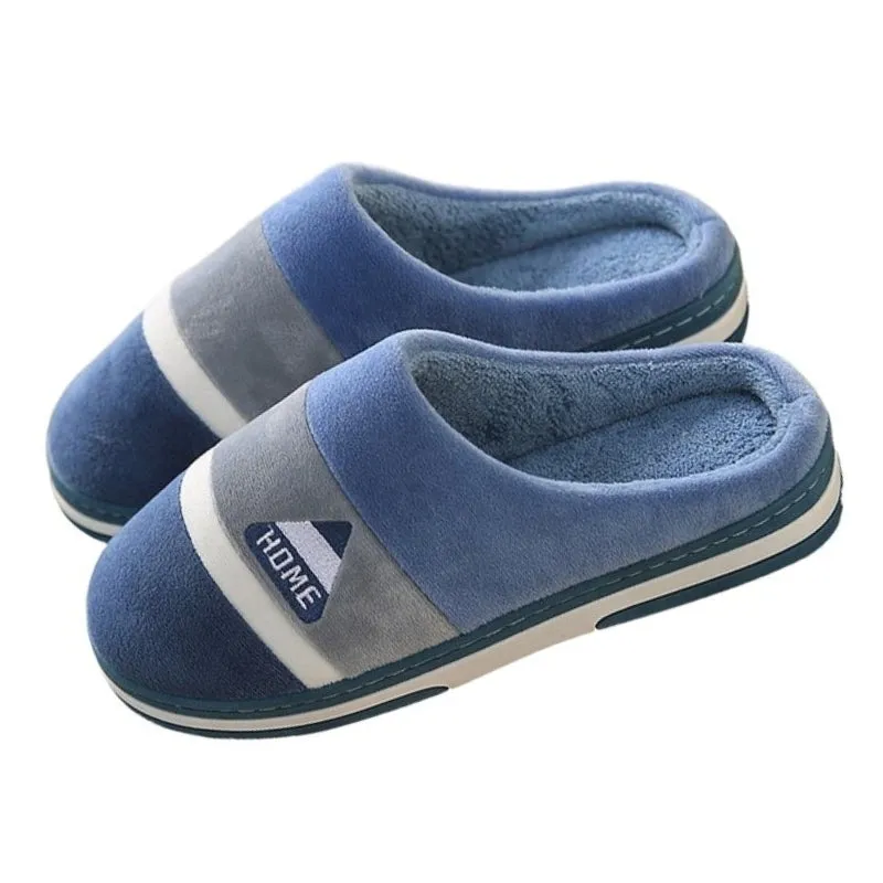Cuzcare Velvet Fur Men Indoor Slippers Cushion Winter Shoes