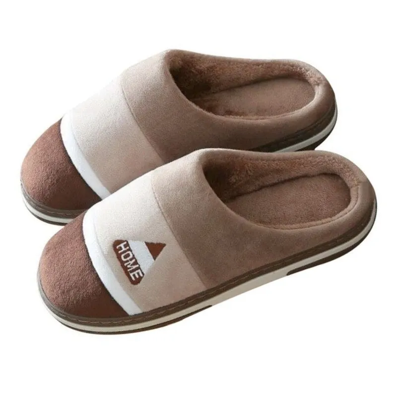 Cuzcare Velvet Fur Men Indoor Slippers Cushion Winter Shoes