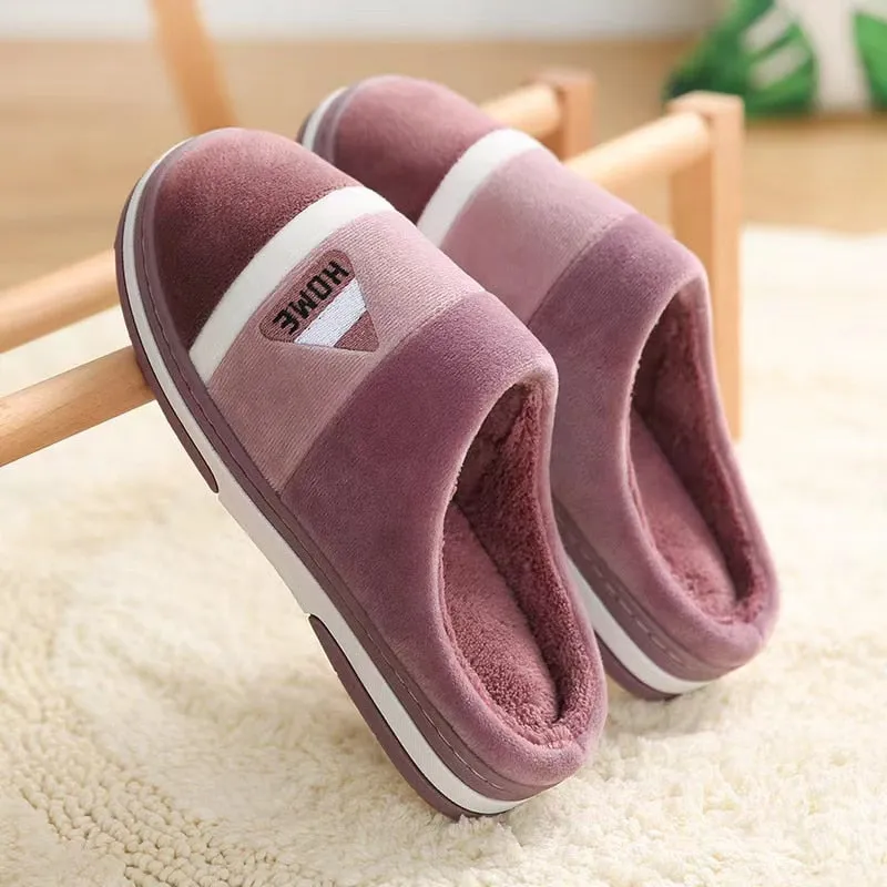 Cuzcare Velvet Fur Men Indoor Slippers Cushion Winter Shoes