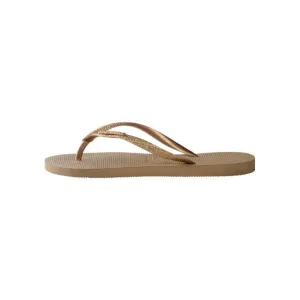 Havaianas Slim Glitter Women Beach Slippers Rose Gold
