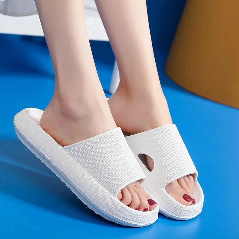 Heel Support Cushion Slides - White