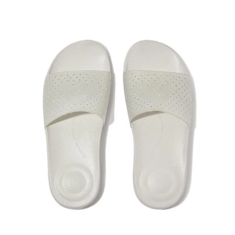 iQUSHION Arrow Glitter Perf Pool Slides