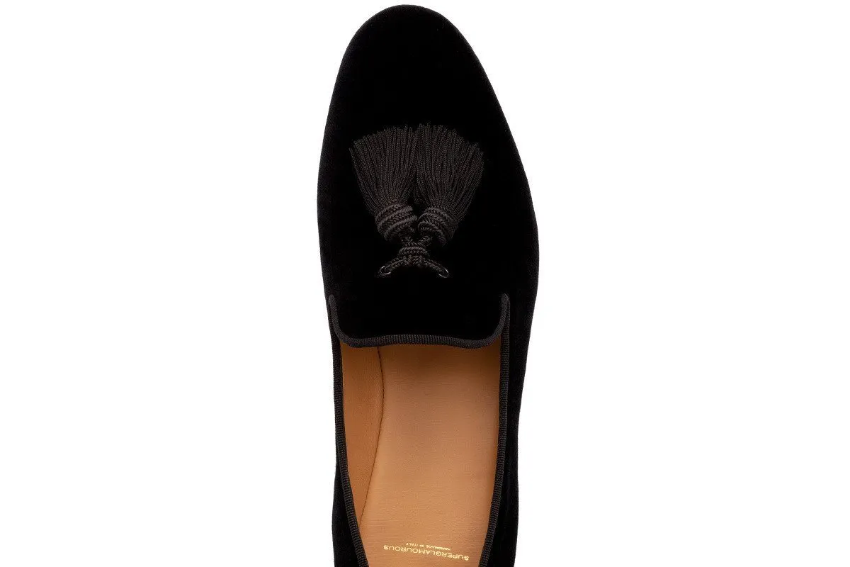 LOUIS VELOUR BLACK SLIPPERS