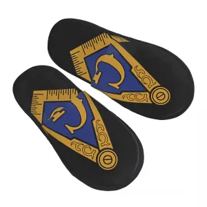 Master Mason Blue Lodge Slipper - Blue & Gold Printed Design