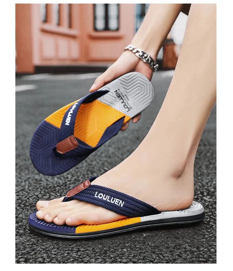 Men High Quality Brand Flip Flops Summer Beach Flip Flops Slippers - MSL50273