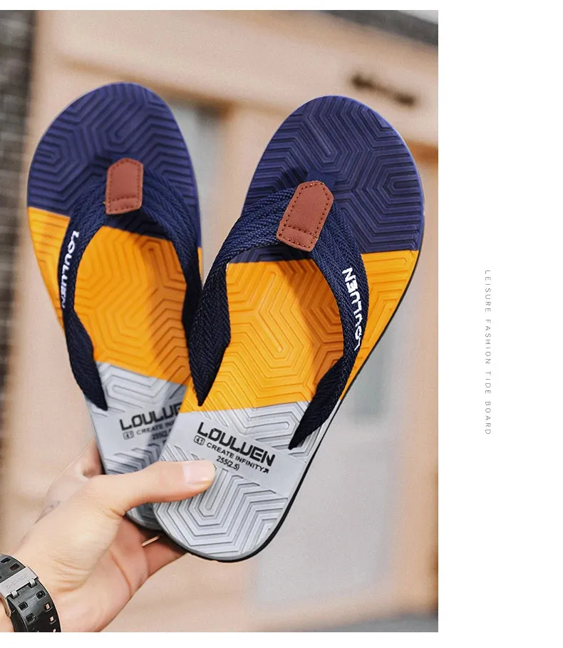 Men High Quality Brand Flip Flops Summer Beach Flip Flops Slippers - MSL50273