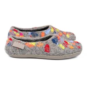 Natural Gray Slippers with Linen