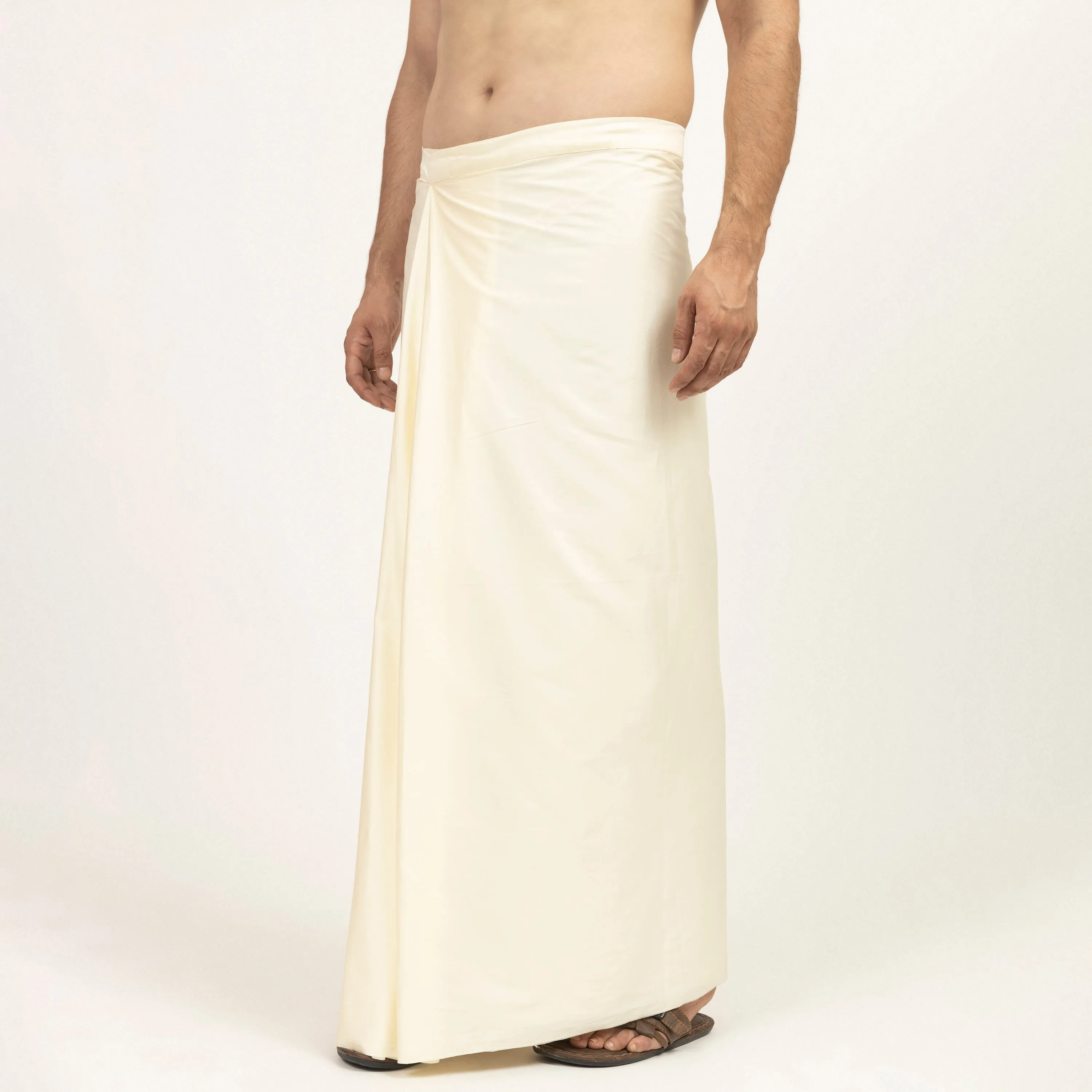 Off White Pre Pleated Wrap Dhoti