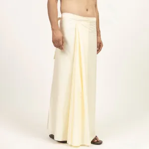 Off White Pre Pleated Wrap Dhoti