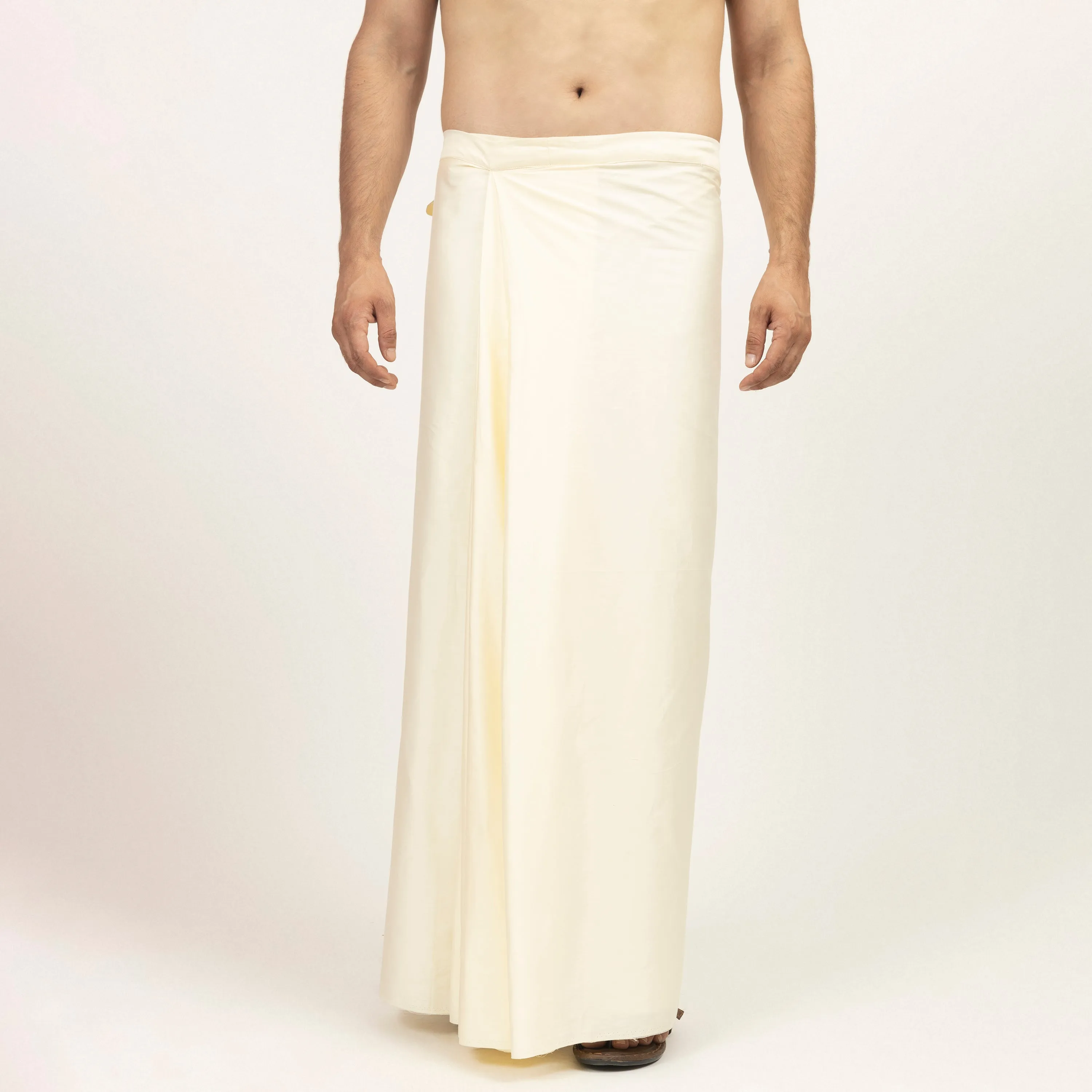 Off White Pre Pleated Wrap Dhoti