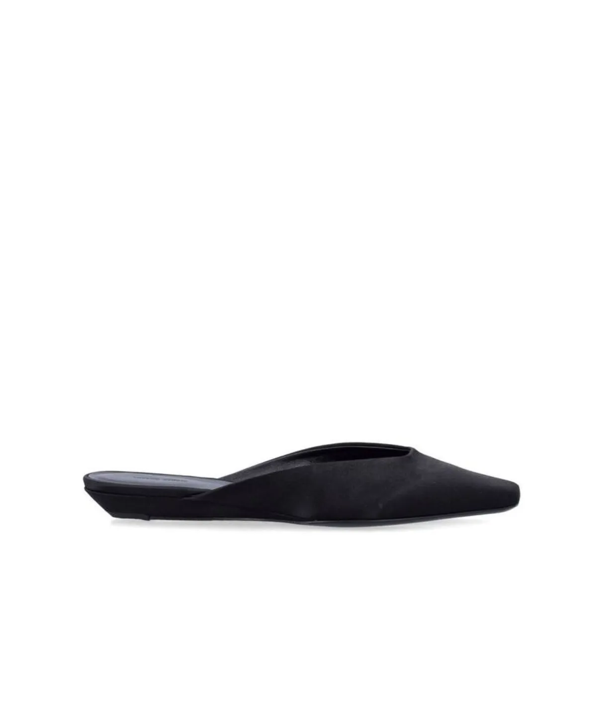 Petros Flat Satin Sabo in Black