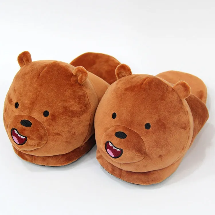 Plush Bear Slippers for Women
