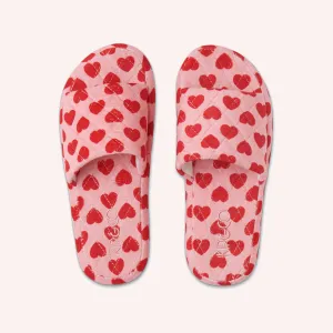 Quilted Velvet Slippers - I Heart You