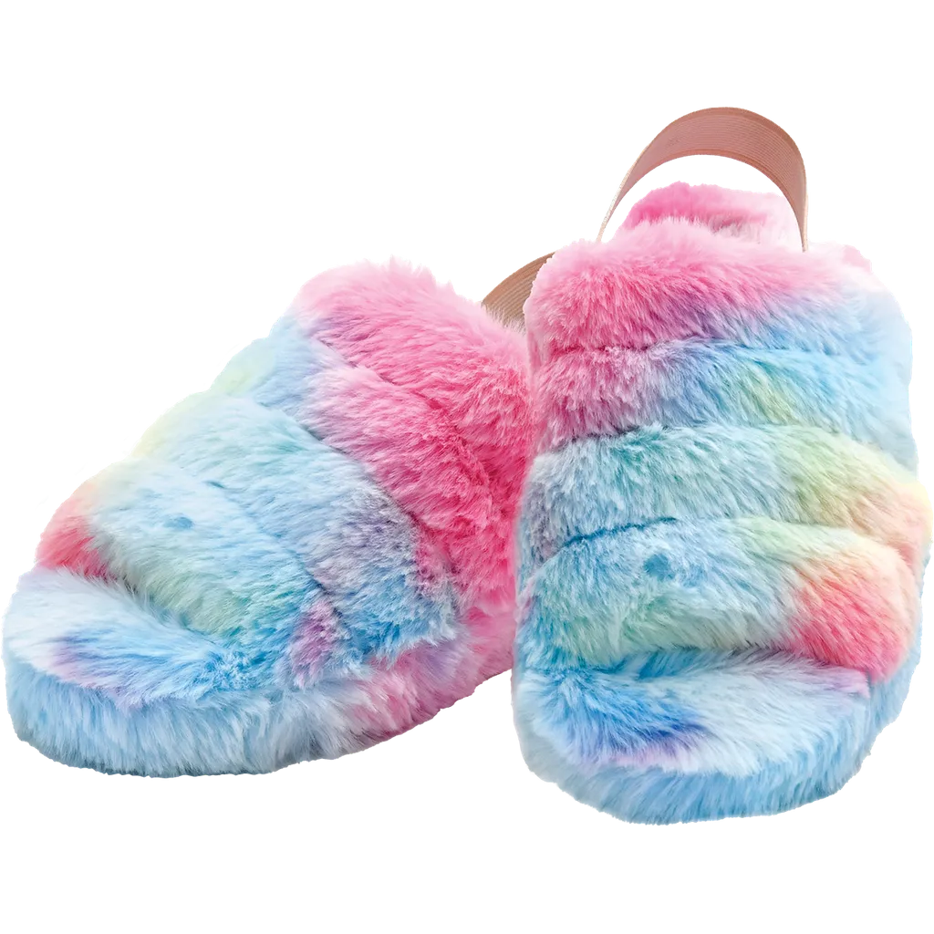 Rainbow Furry Slippers