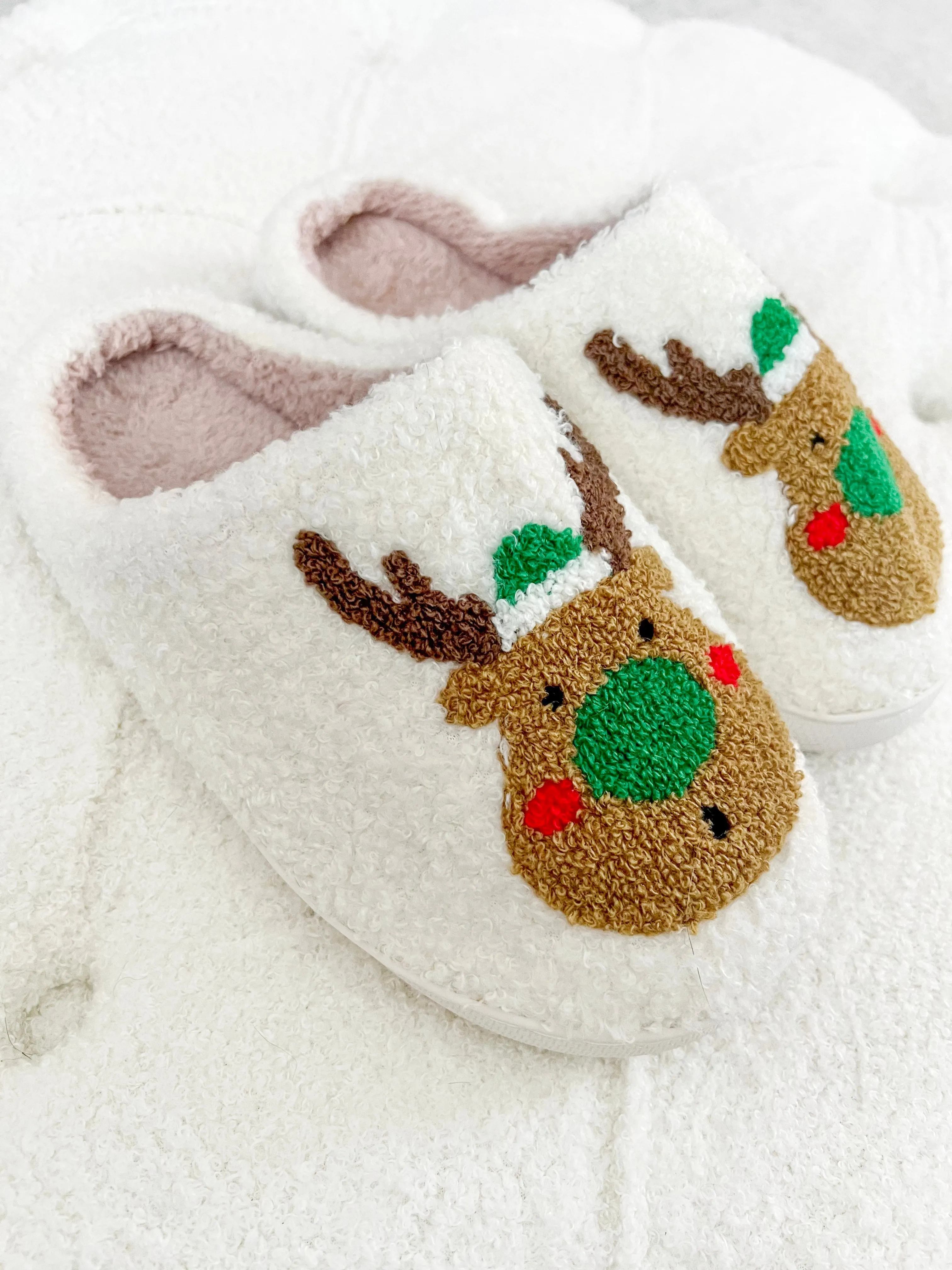 Reindeer Slippers Green